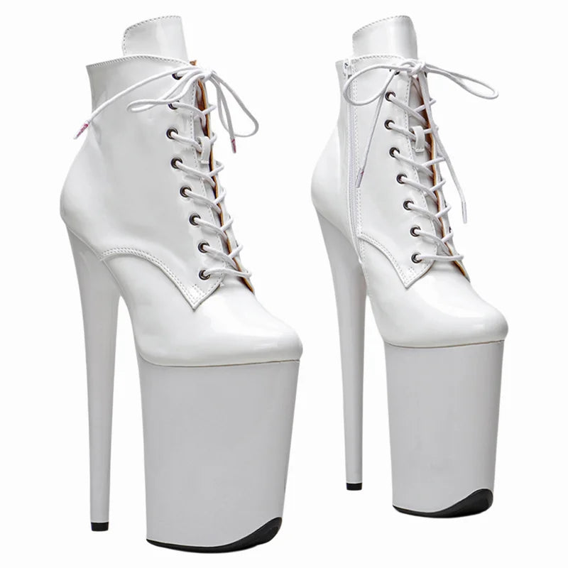 Patent Platform Ankle Boots – 9-Inch Pole Dance Heels, Multi-Color