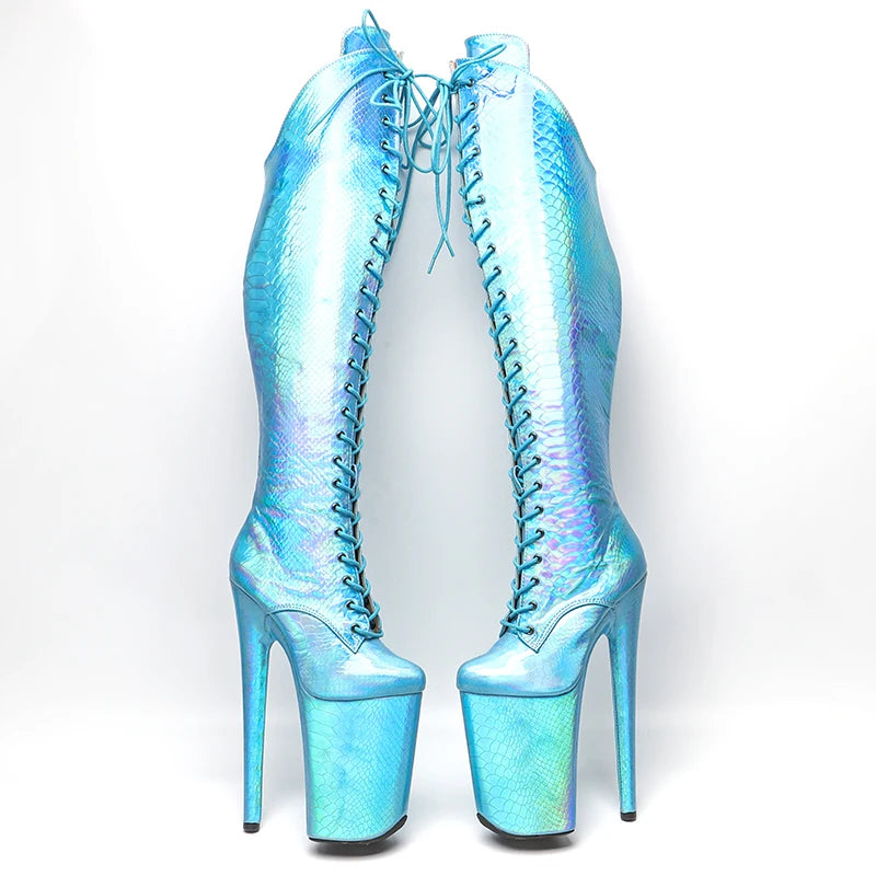 9-Inch Snake Print Thigh-High Boots