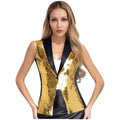 Sequin Contrast Vest | V-Neck Waistcoat | Jazz & Cabaret | Stage Performance