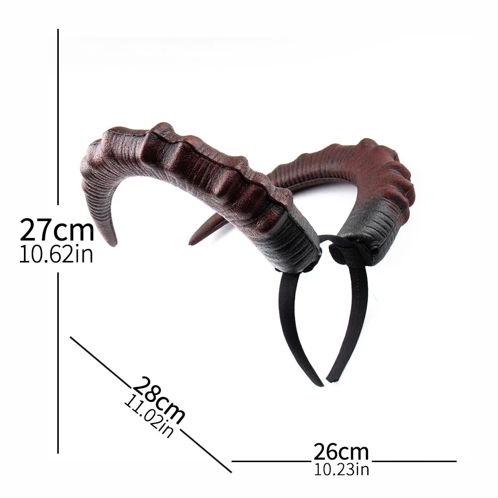 Demon Horn Headband | Faux Leather | Gothic & Halloween