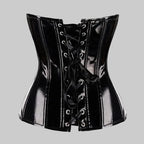 Faux Leather Underbust Corset - Waist Cincher Bustier Top
