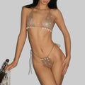 Rhinestone Shell Mesh Bikini Set