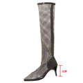 Rhinestone Fishnet OTK Boots | Stiletto | 6cm & 9cm Heel