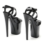 20CM Platform Sandals - Patent Finish Small Open Toe High Heel Pole Dance Shoes