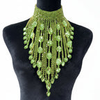 Crystal AB Tassel Necklace - Stunning Long Irregular Rhinestone Choker for Stage & Wedding