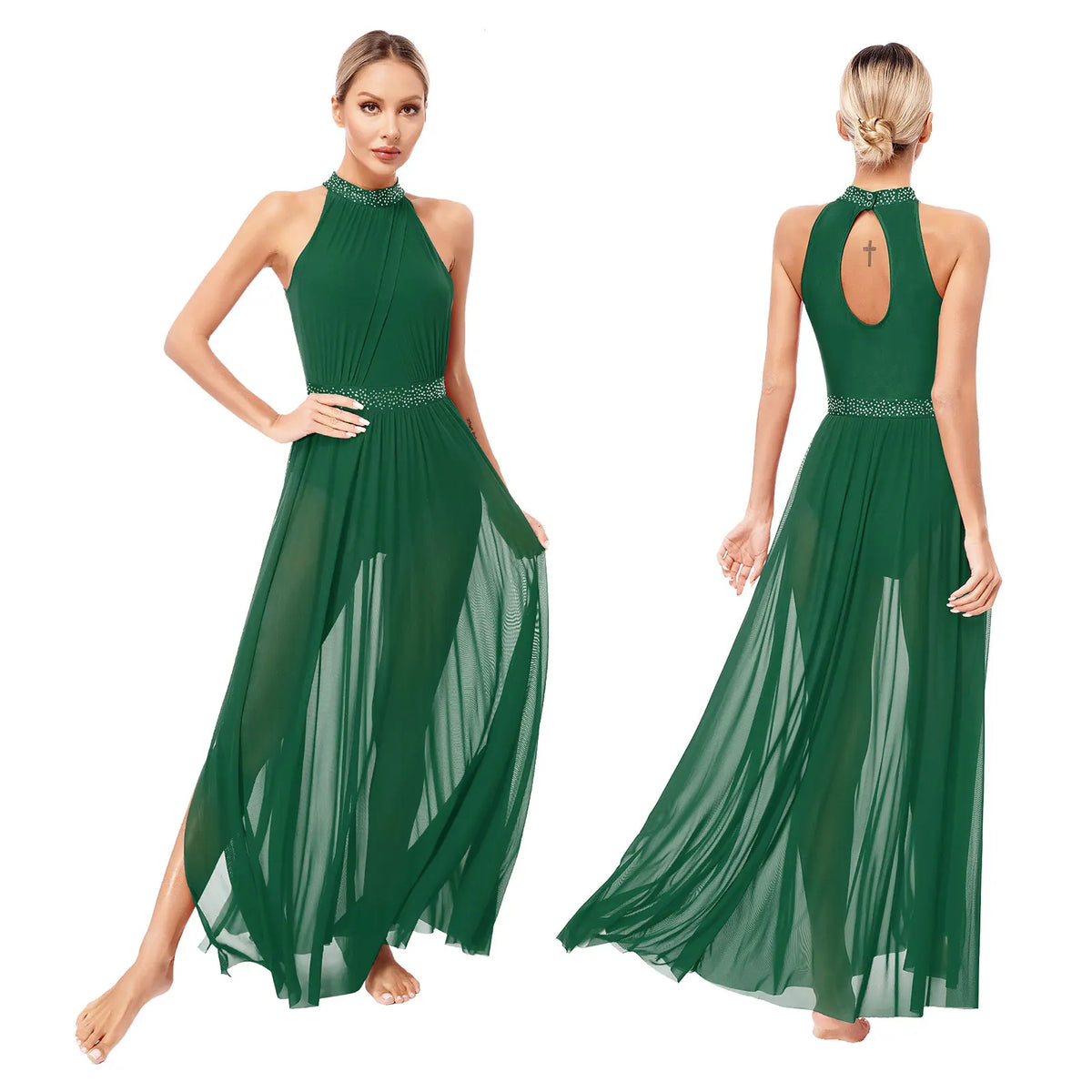 Lyrical Dance Dress | Split Mesh Skirt