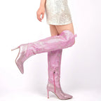 Rhinestone OTK Boot | Stiletto | 4" Heel