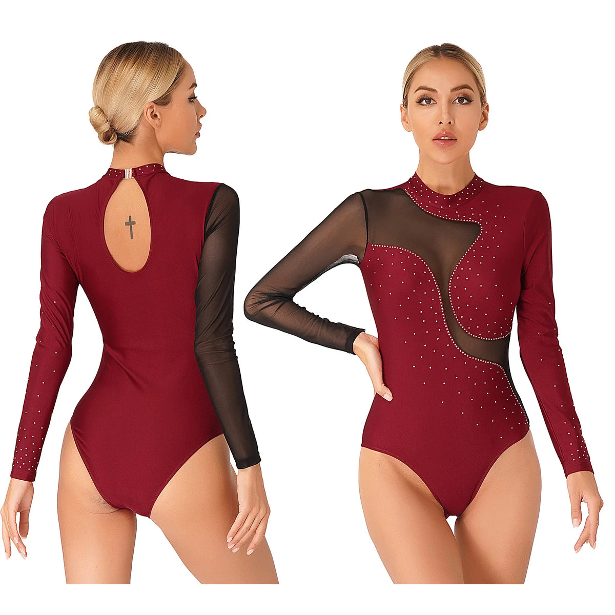 Starlight Long-Sleeve Rhinestone Leotard