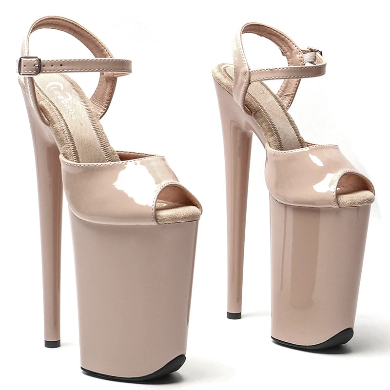 Patent Platform High Heel Sandals – 9-Inch Pole Dance Heels, Multi-Color