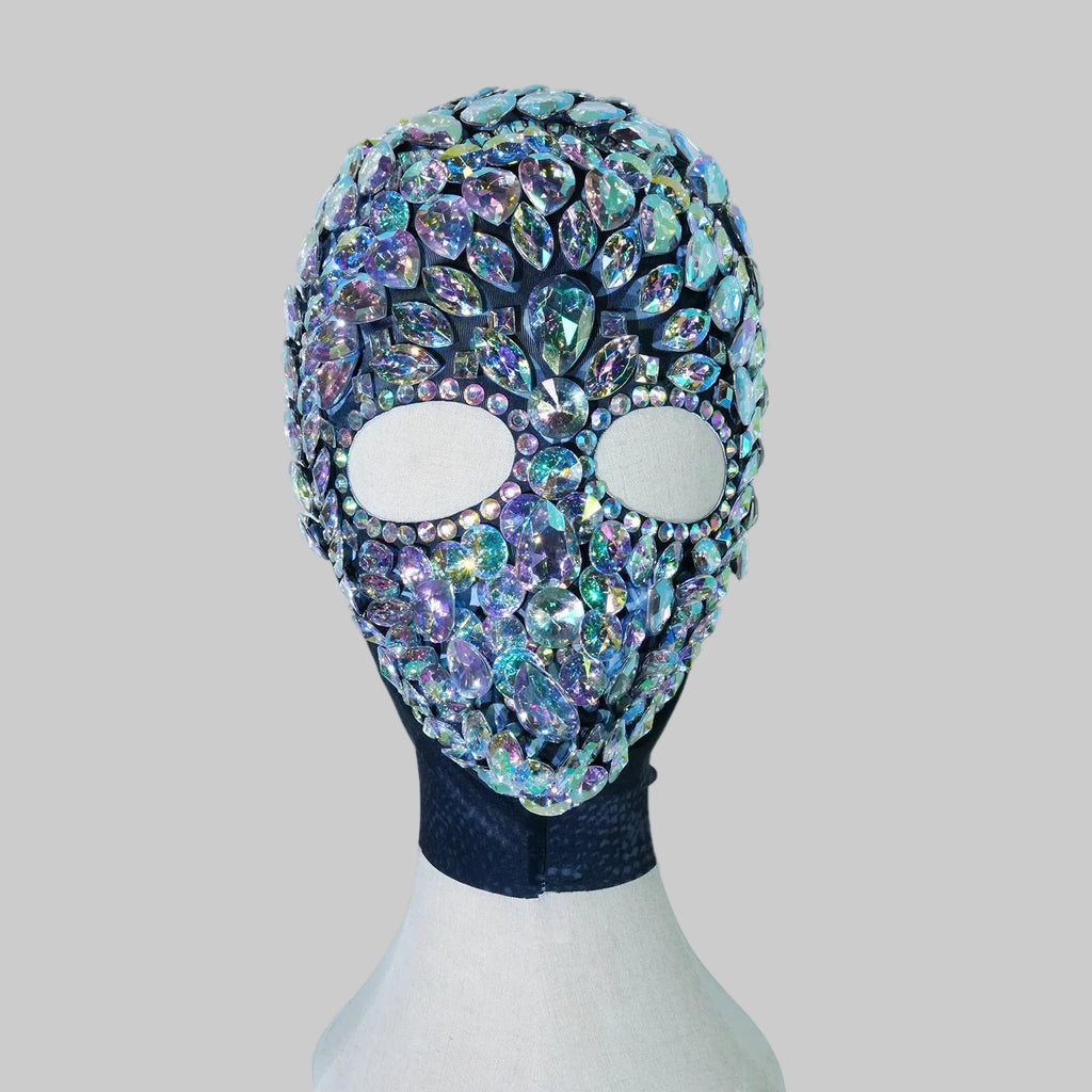 Rhinestone Crystal Performance Balaclava Mask