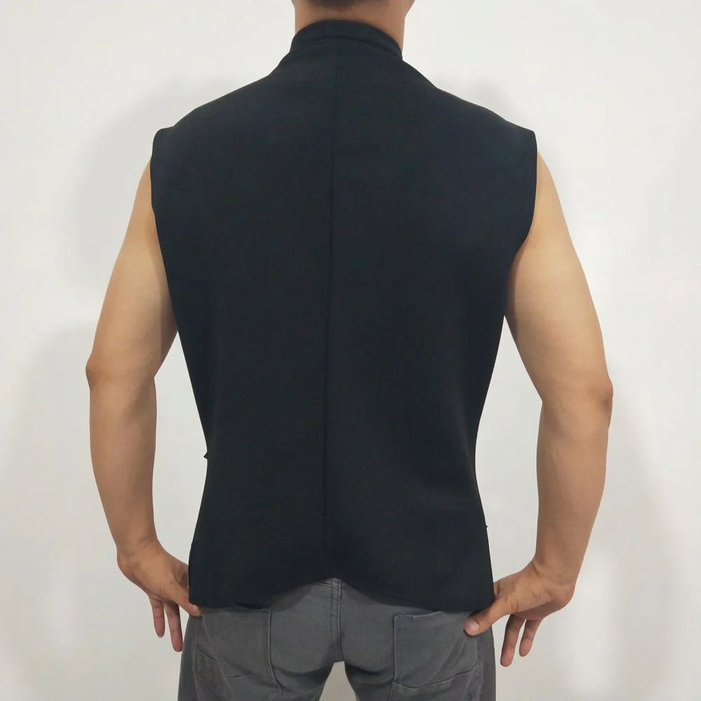 Men’s Mirror-Effect Vest | High Collar