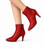 Sequin Ankle Boots | Pointed Toe | 8.5cm