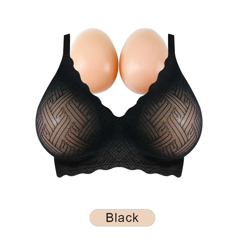 Silicone Breast Forms | 2-in-1 Lace Bra | B-E Cup