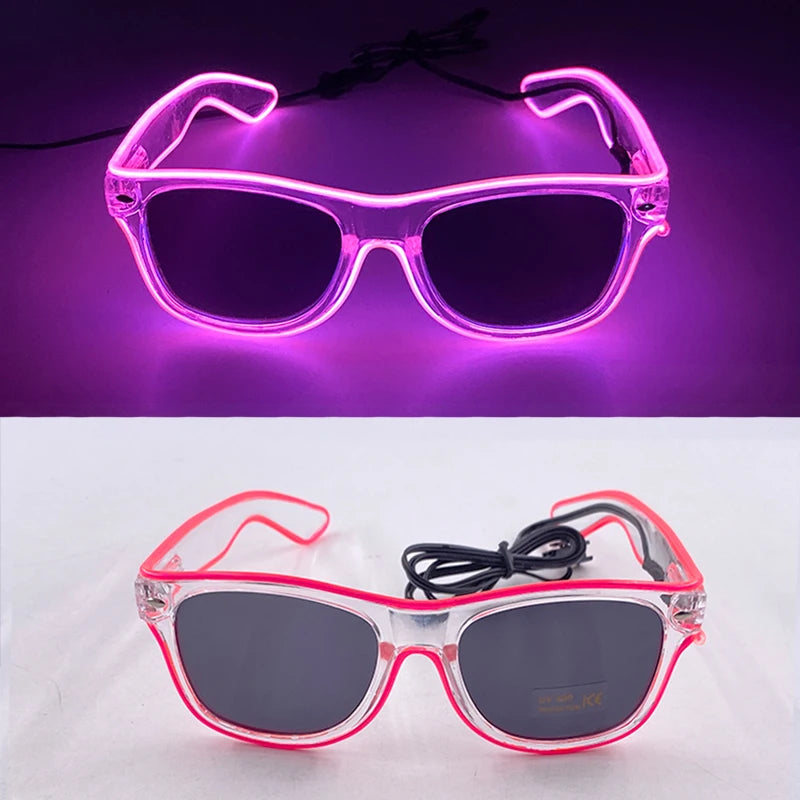 EL Wire Glow Glasses | LED Neon Goggles | 22 Colors