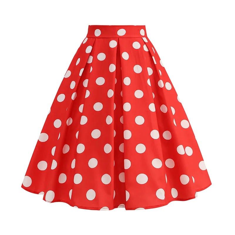 Polka Dot Midi Skirt | High Waist | S–XXL