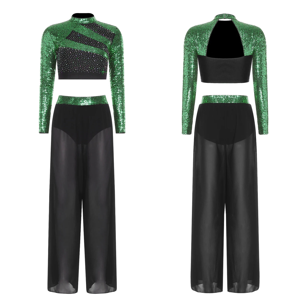 Lyrical Dance Set | Sequin Split Pants