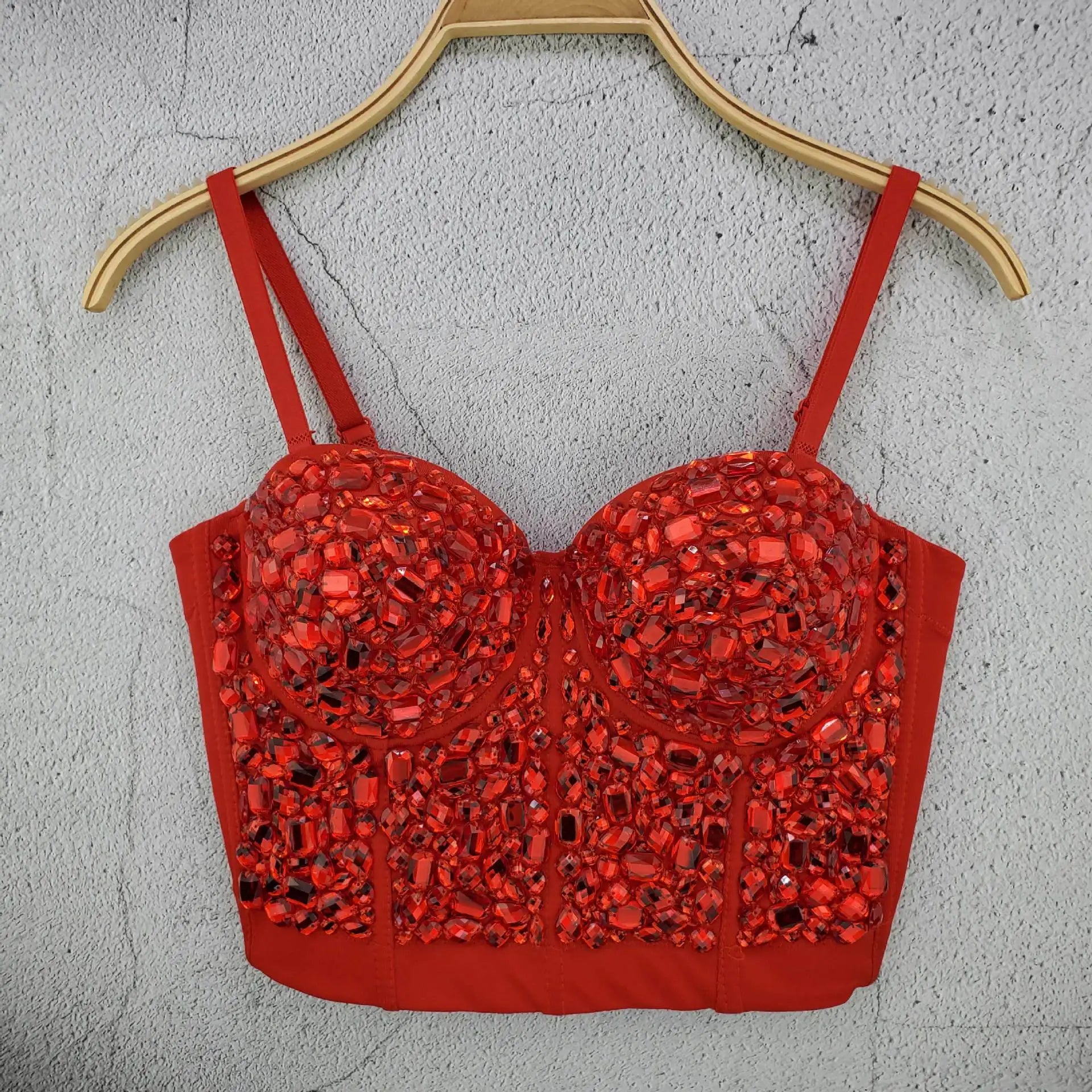 Heavy Beading Rhinestone Bustier | Colorful Crystal Corset Top