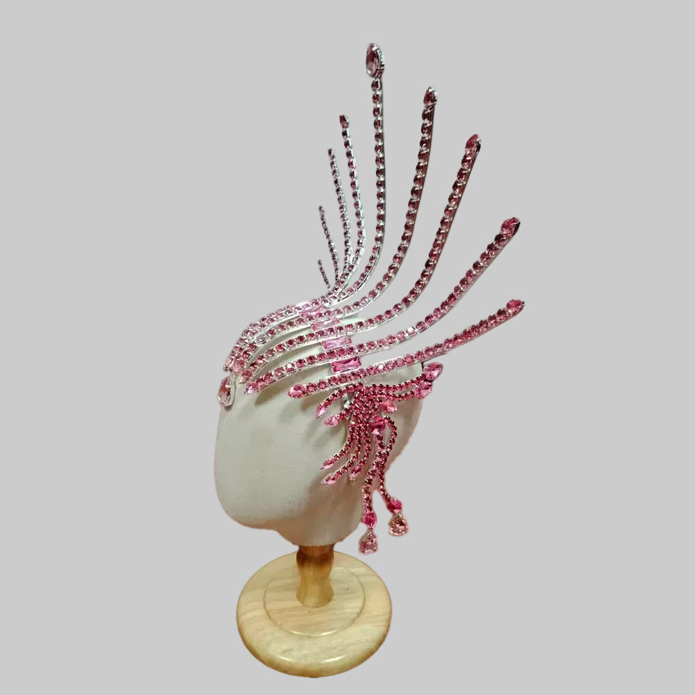 Oversized Rhinestone Headpiece Necklace - Statement Jewelry for Stage & Performance