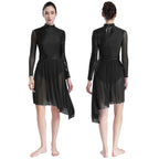 Women's Sequin Lyrical Dance Dress | Long Sleeve | Mesh Skirt