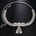 Rhinestone Choker | Bow Pendant