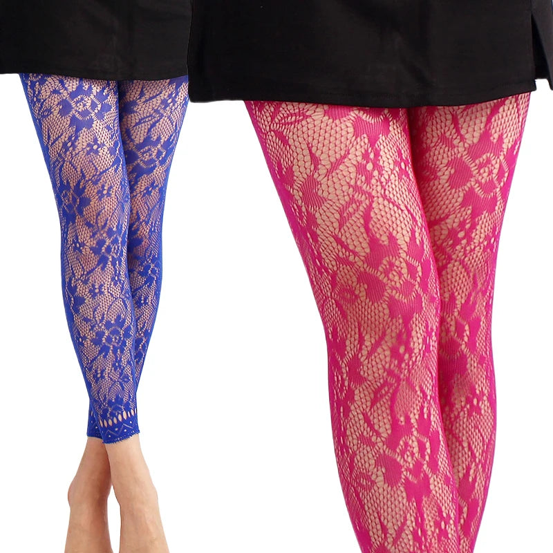 Colored Fishnet Footless Tights | High Waist Leggings | One Size