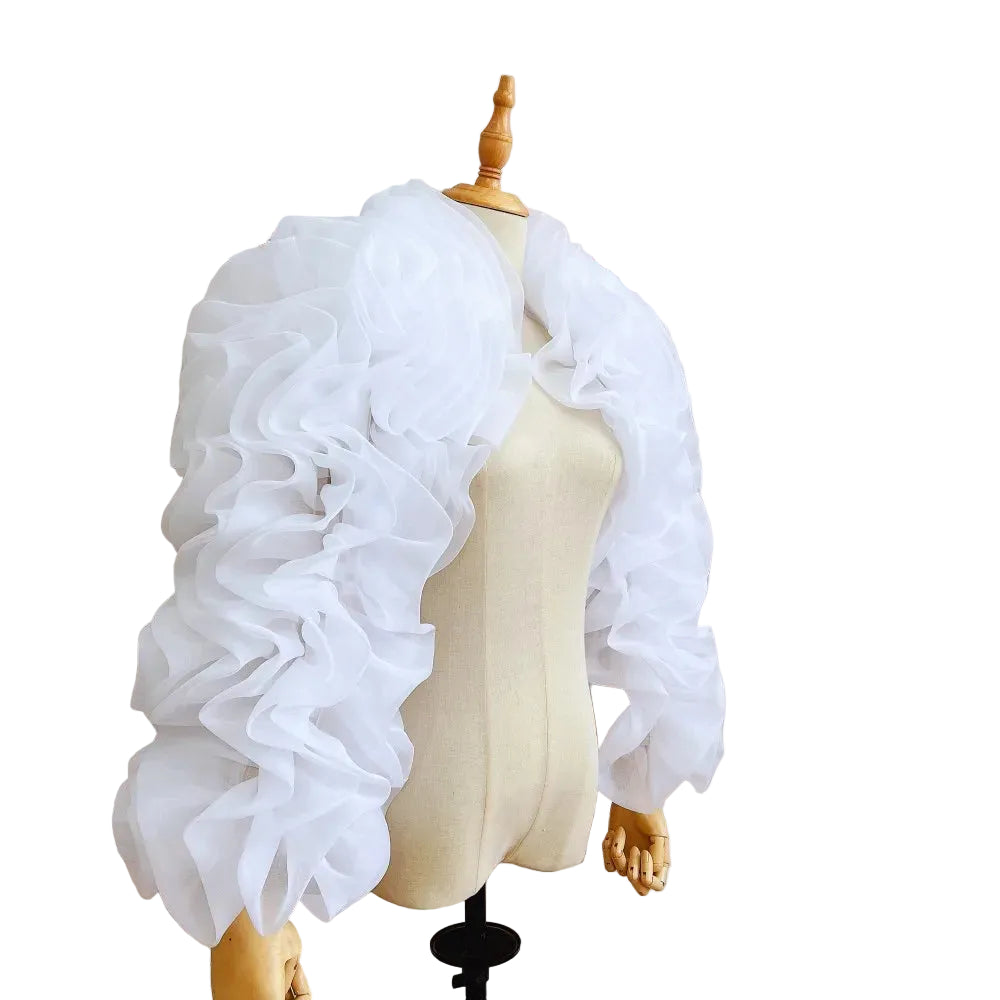 Ruffled Organza Bolero | Puff Sleeve Jacket | Pageant & Formal