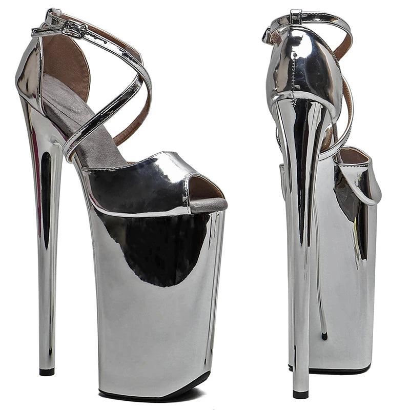Shiny Platform Sandals - 26cm Pole Dance Heels