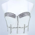 Rhinestone Beaded Bustier Bra Top | Stage & Party