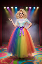 Rainbow Tulle Ball Skirt | Custom Length | XS–XXXL
