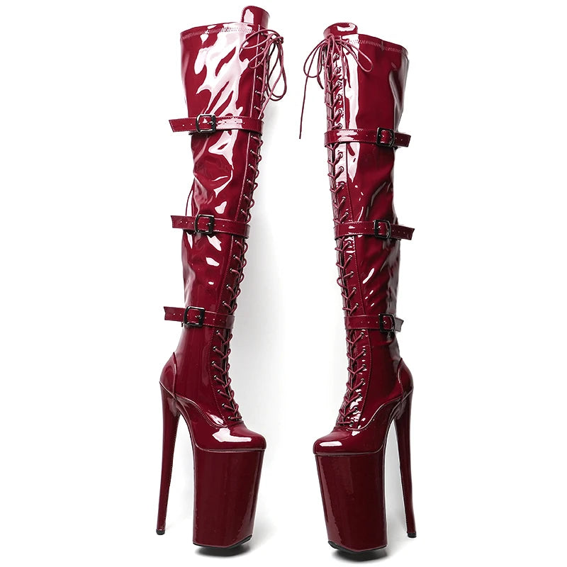 10-Inch Patent Thigh-High Boots