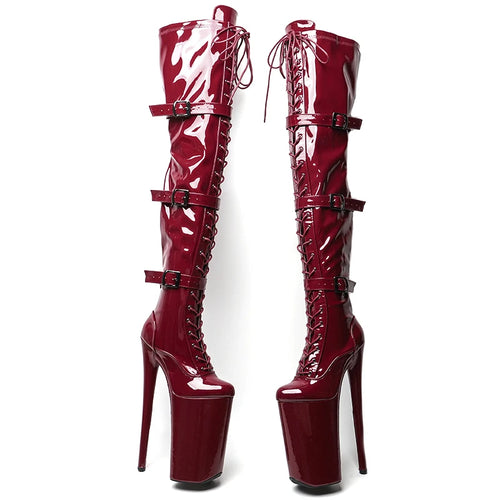10-Inch Patent Thigh-High Boots