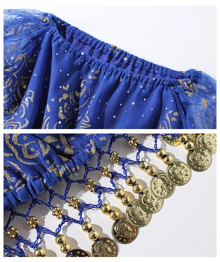 Bollywood Belly Dance Costume | 5-Piece Set with Veil & Headpiece