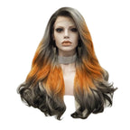 Ombre Lace Front Wig | Grey & Orange | Long Wavy | 24 Inch