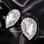 Crystal Teardrop Earring & Ring Set | Rhinestone Halo