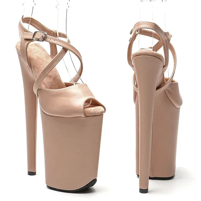 Matte Peep-Toe Platform Sandal Heel – 9 Inch Stage & Pole Dance