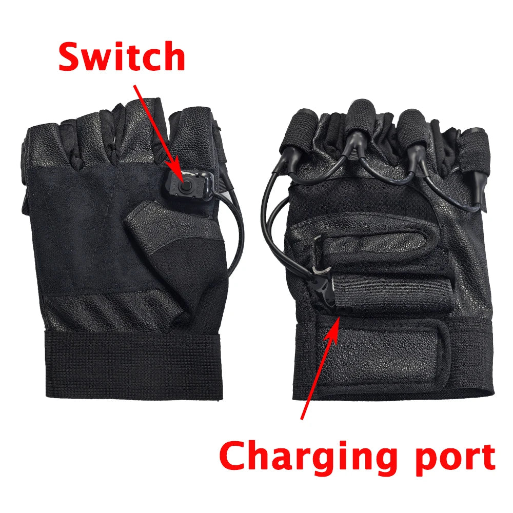 Red Laser Gloves - Rechargeable LED Performance Gloves for DJs & Dancers