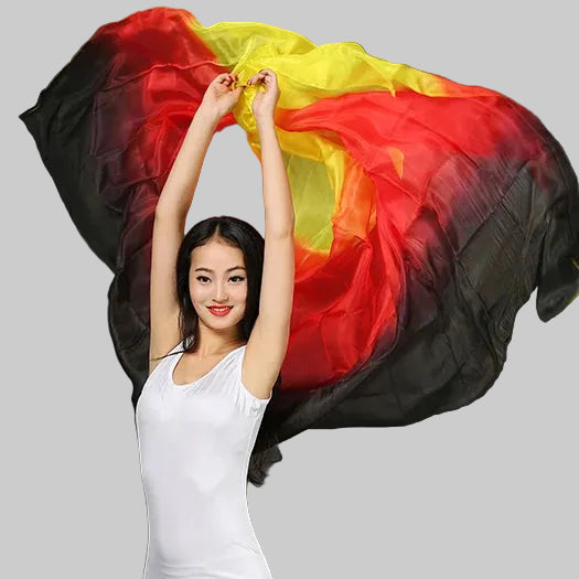 Tie Dye Silk Belly Dance Veil - Performance Scarf 250cm x 114cm