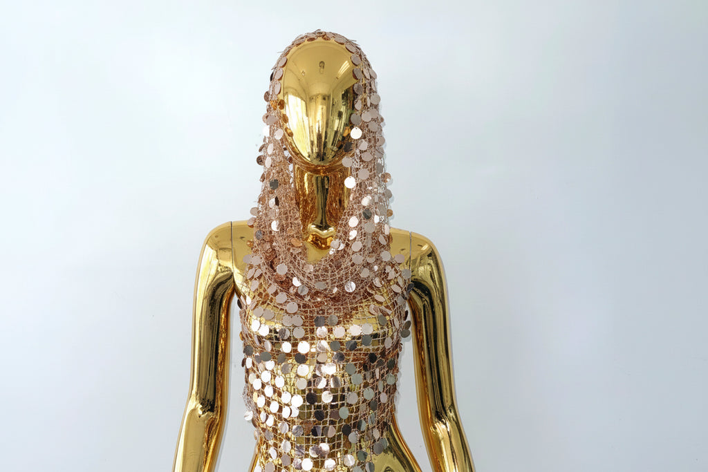 Sequin Tank Top with Hat Set - Festival Crop Top 2-Piece