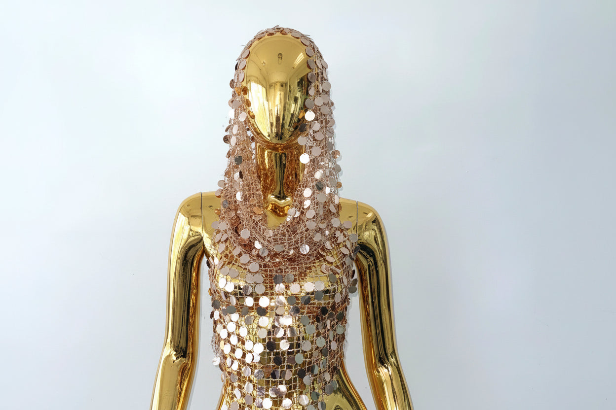 Sequin Tank Top with Hat Set - Festival Crop Top 2-Piece