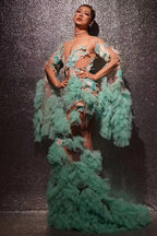 Teal Ruffle Fairy Gown | Stage & Festival