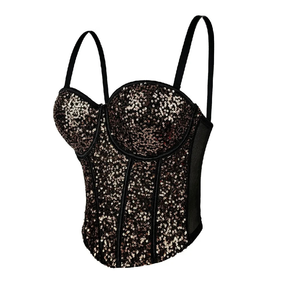 Sequin Bustier | Bling Corset Top | Stage & Party