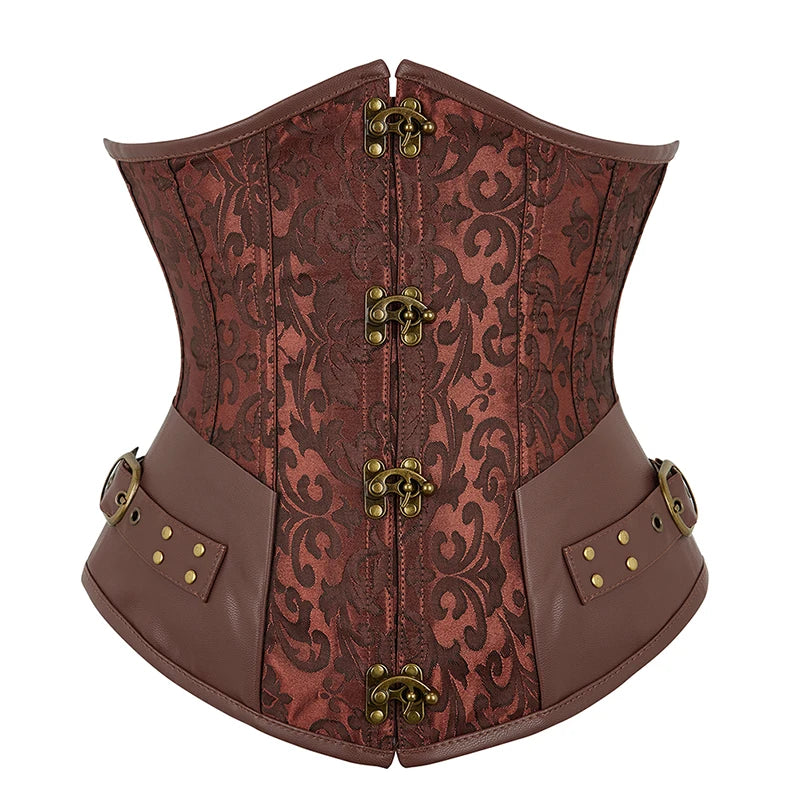 Steampunk Underbust Corset | Jacquard Lace-Up | 6 Colors | S-2XL