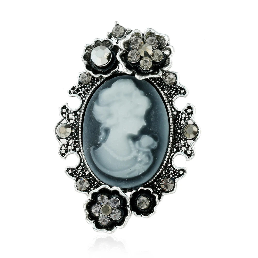 Victorian Cameo Portrait Brooch | Antique Gold & Silver | Vintage Pin