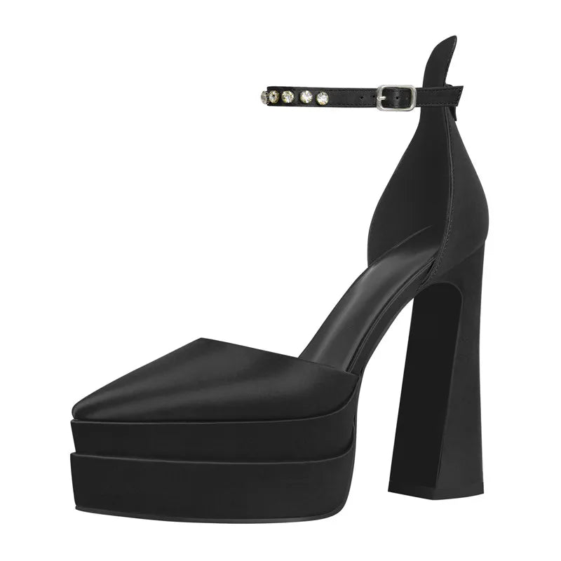 Mary Jane Platform Pump | Ankle Strap | Chunky Heel