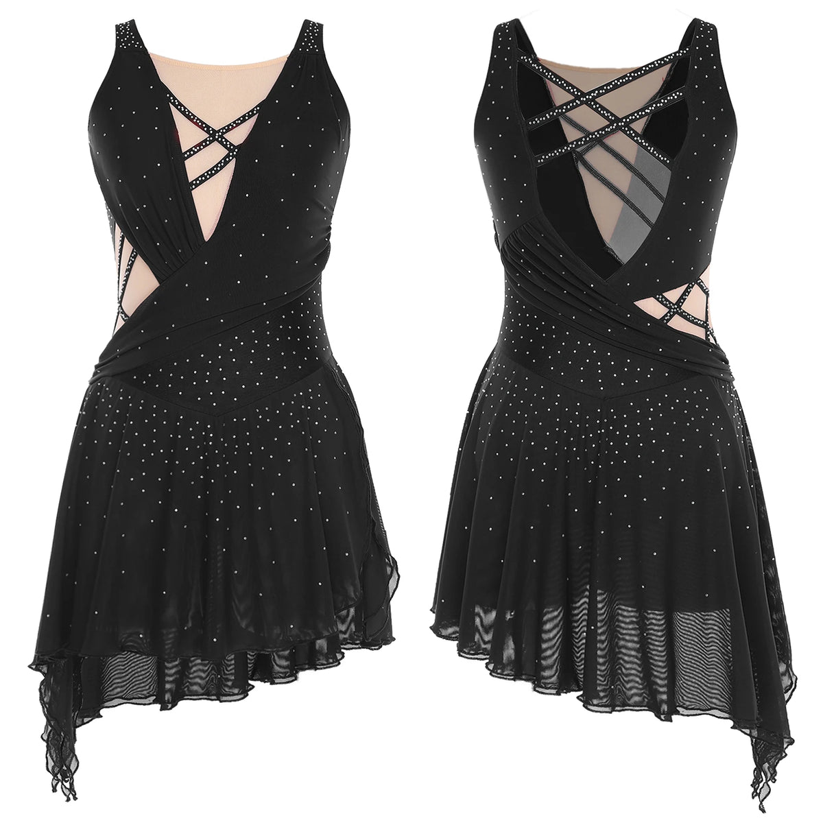 Lyrical Dance Dress | Rhinestones & Lace-Up