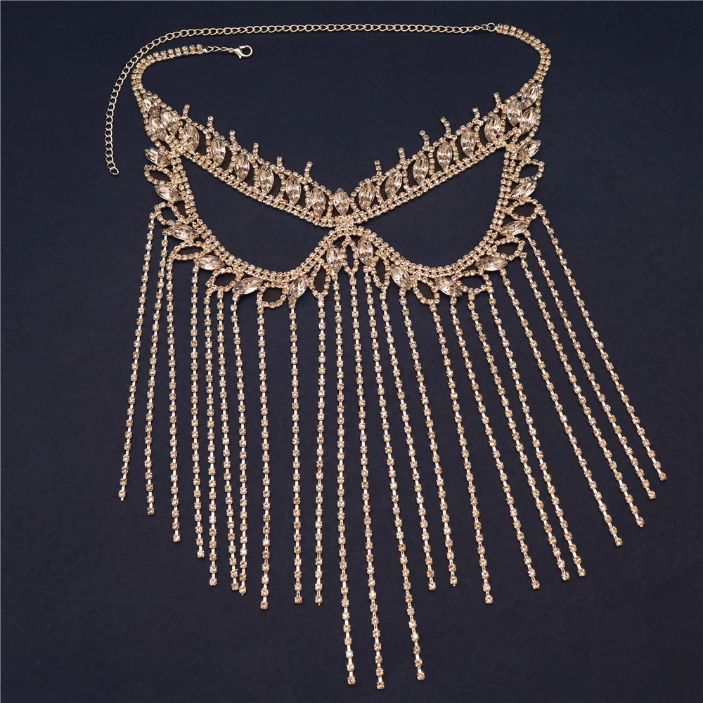 Rhinestone Chain Veil Mask | Crystal Face Jewelry | 15 Styles