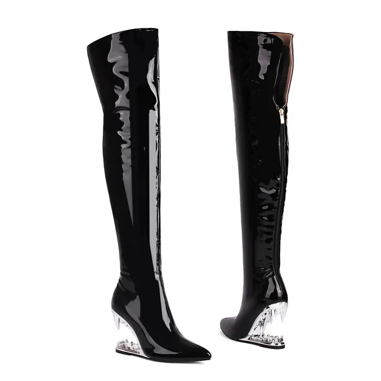 Tiger Heel Over-the-Knee Boots | 10.5cm Stage Heel