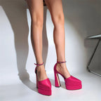 Mary Jane Platform Pump | Ankle Strap | Chunky Heel