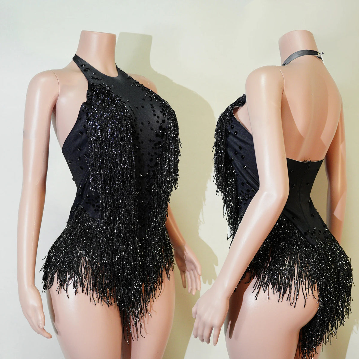 Stage Bodysuit | Rhinestone Fringe