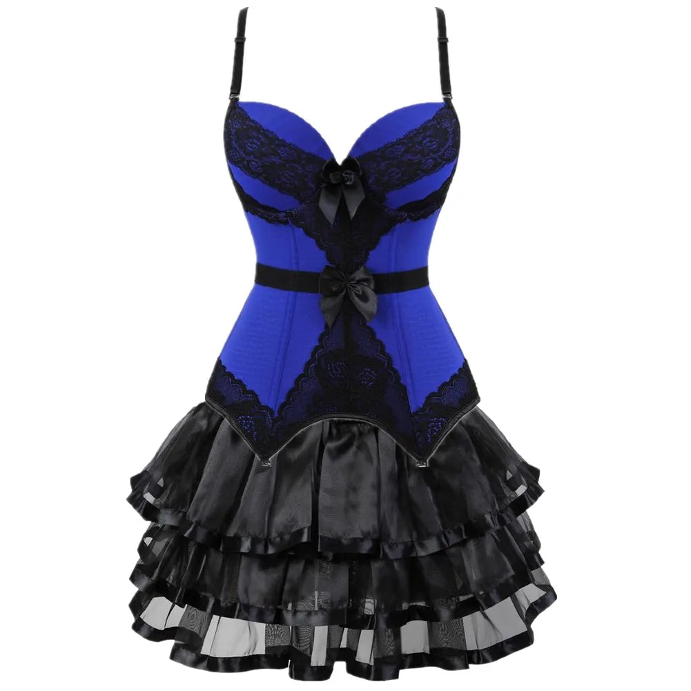 Overbust Corset & Tutu Skirt Set | Straps Cup | Burlesque